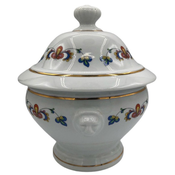 Porsgrund Porcelain Farmers Rose Tureen w/ Lid Norwegian Discontinued Mint Cond - Picture 2 of 10